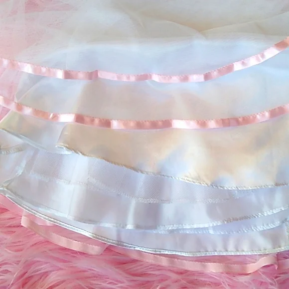 Rare Editions Dress Little Girls Sz 3T 🤍White 💕Pink Formal / Occasion - Picture 5 of 10